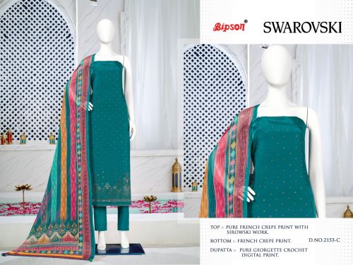 Swarovski By Bipson Color Set Matching Dress Material Catalog